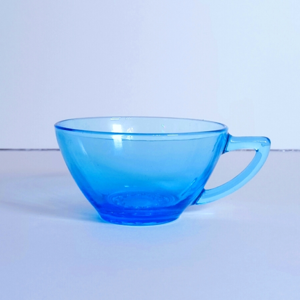 Vintage Tiara Blue Depression Glass Tea Cup